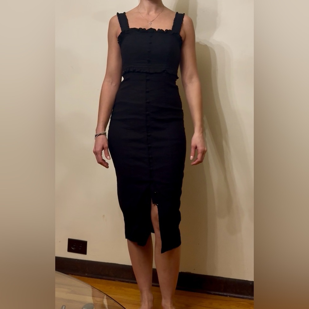 Anthropologie Black Midi Dress